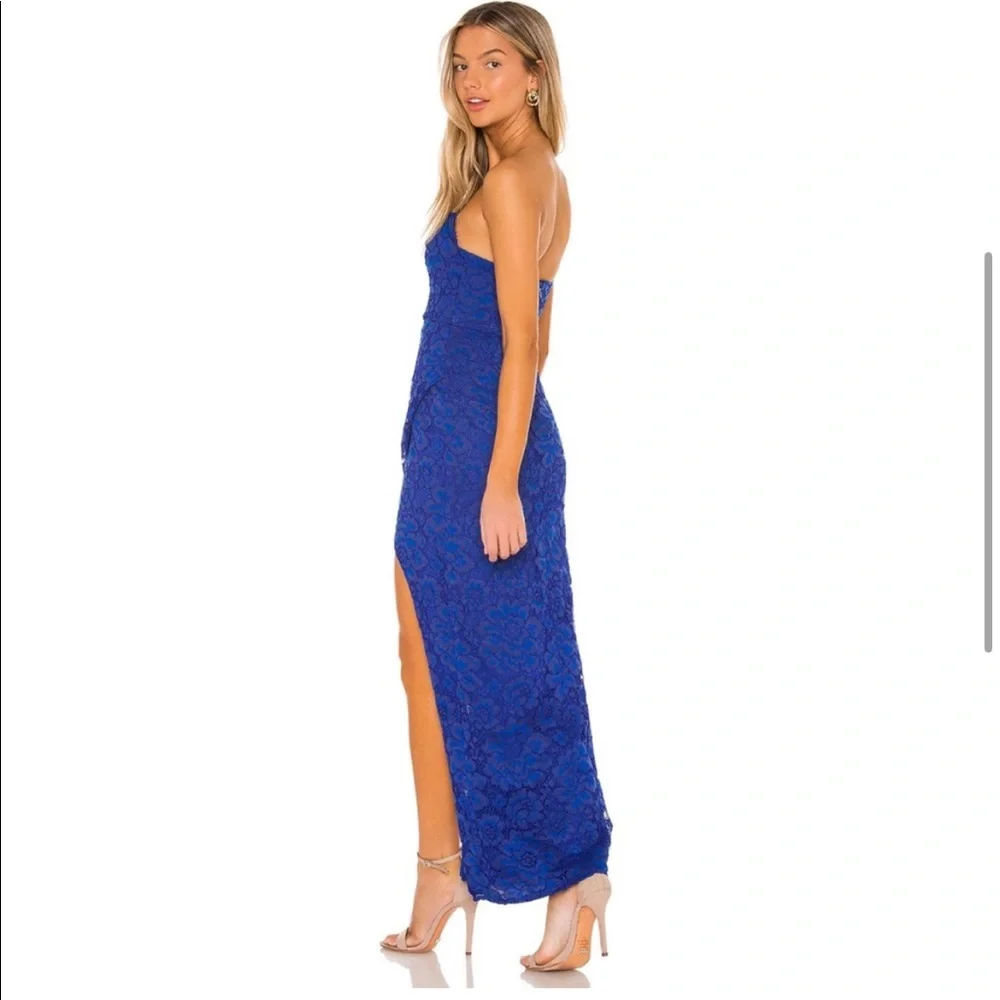 NBD NEW Strapless Lace Cam Gown Maxi Dress Slit - Picture 4 of 4